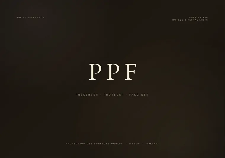 Couverture de la brochure B2B PPF.ma — Hôtels & Restaurants